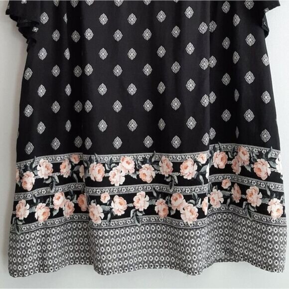 TORRID Border Print Smocked Challis Blouse Boho Sz 2X | 2 - Picture 9 of 11